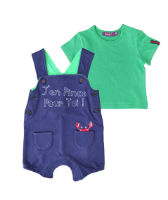 Ensemble T-shirt manches courtes et salopette